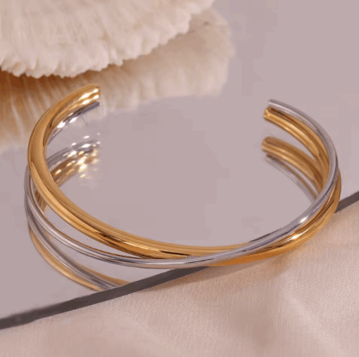 Crossover bangle in two tone - Image 3