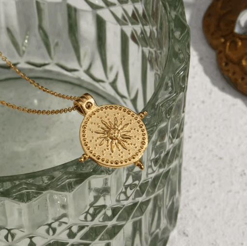 Embossed sun necklace - Image 4