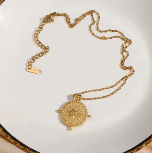 Embossed sun necklace - Image 3